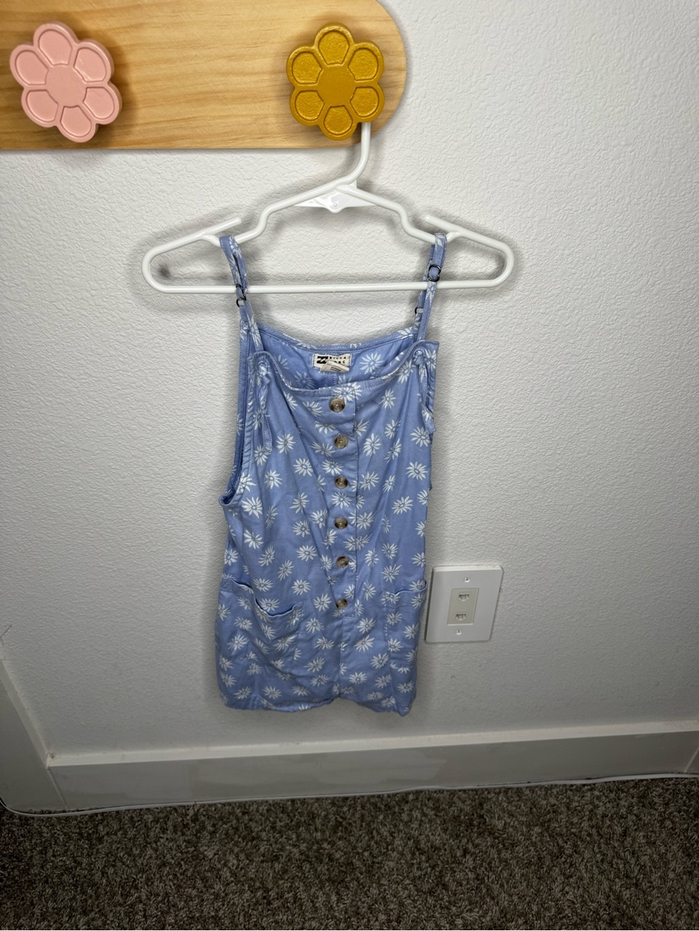 Button-Front Daisy Print romper